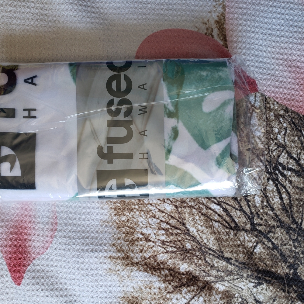 Fused Hawaii Green and White Towel